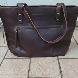 Montana Hudson 'Eva' Buffalo Leather Padded Tote & Wallet Set